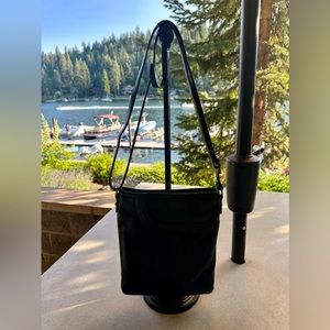 Margot New York Black Leather Crossbody or Shoulder Handbag Purse